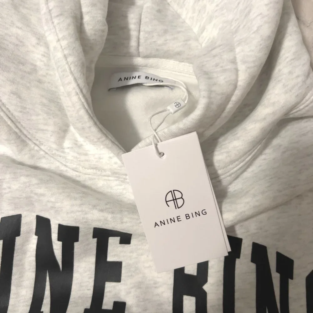NWT ANINE BING Sport Harvey Hoodie Heather Grey Size Medium Large - Picture 4 of 4